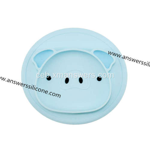 Baby silicone feeding mat silicone placemat nga adunay panaksan